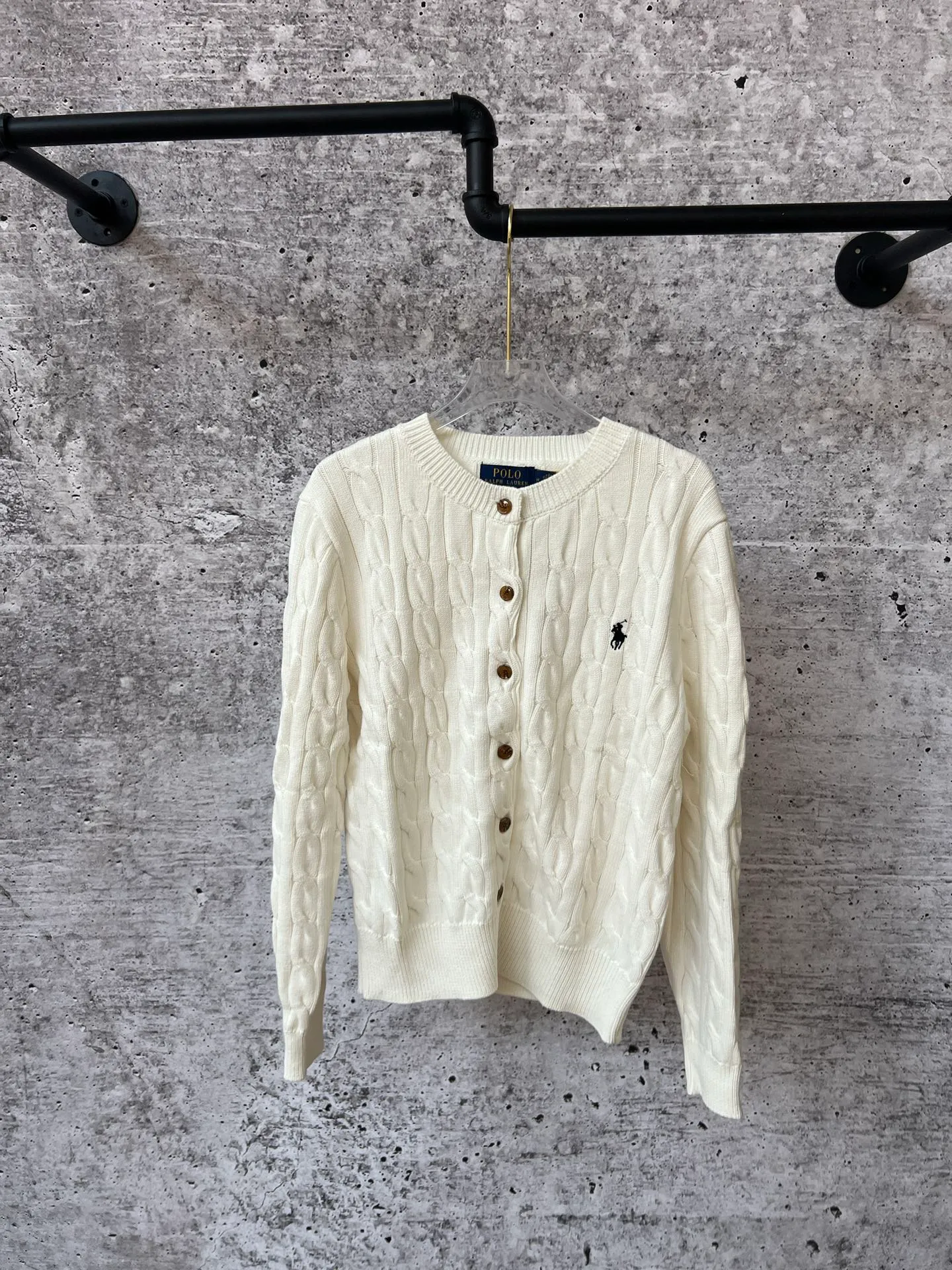 P240 Ralph Lauren autumn women's knitted rubber flower cardigan sweater, Xiaohongshu traffic password, classic rubber flower cardigan buttons, original pure cotton yarn craftsmanship, slim fit upper body, lazy old money style